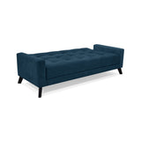 Sofá Cama Sahara Índigo Dorsey y Matiz Negro 206x82cm de Tres Puestos Reclinable con Apoya Brazos