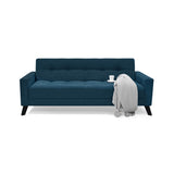 Sofá Cama Sahara Índigo Dorsey y Matiz Negro 206x82cm de Tres Puestos Reclinable con Apoya Brazos