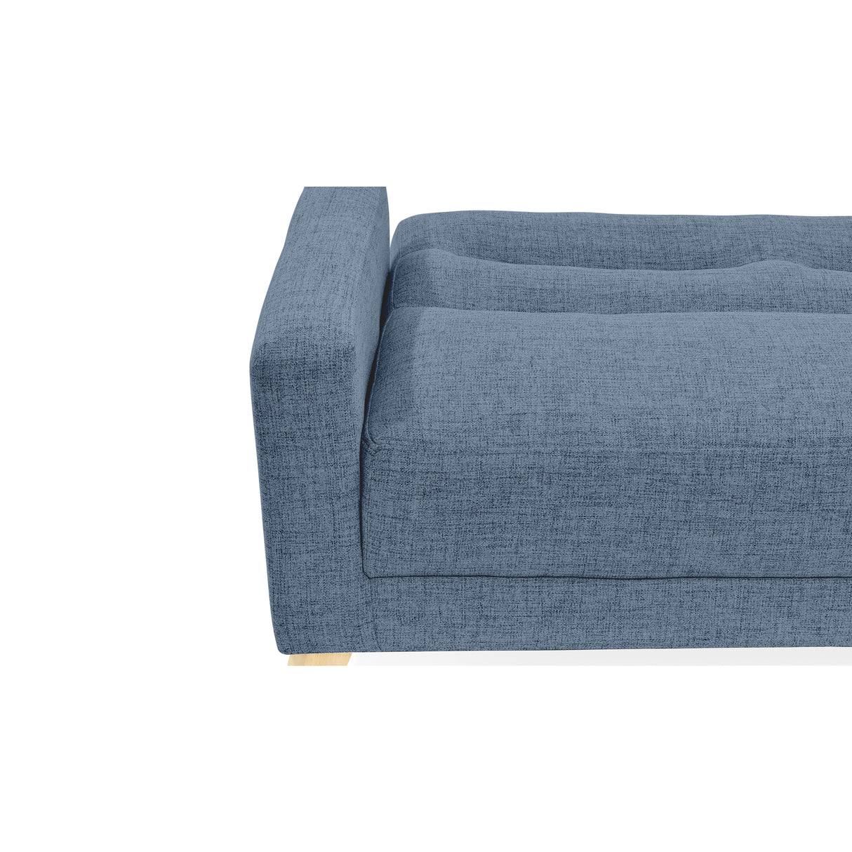 Sofá Cama Sion Índigo Dicosta y Matiz Natural 206x82cm de Tres Puestos Reclinable con Apoya Brazos