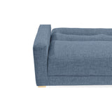 Sofá Cama Sion Índigo Dicosta y Matiz Natural 206x82cm de Tres Puestos Reclinable con Apoya Brazos