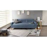 Sofá Cama Sion Índigo Dicosta y Matiz Natural 206x82cm de Tres Puestos Reclinable con Apoya Brazos