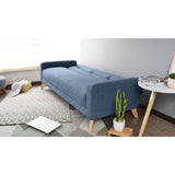 Sofá Cama Sion Índigo Dicosta y Matiz Natural 206x82cm de Tres Puestos Reclinable con Apoya Brazos