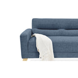 Sofá Cama Sion Índigo Dicosta y Matiz Natural 206x82cm de Tres Puestos Reclinable con Apoya Brazos