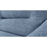 Sofá Cama Sion Índigo Dicosta y Matiz Natural 206x82cm de Tres Puestos Reclinable con Apoya Brazos