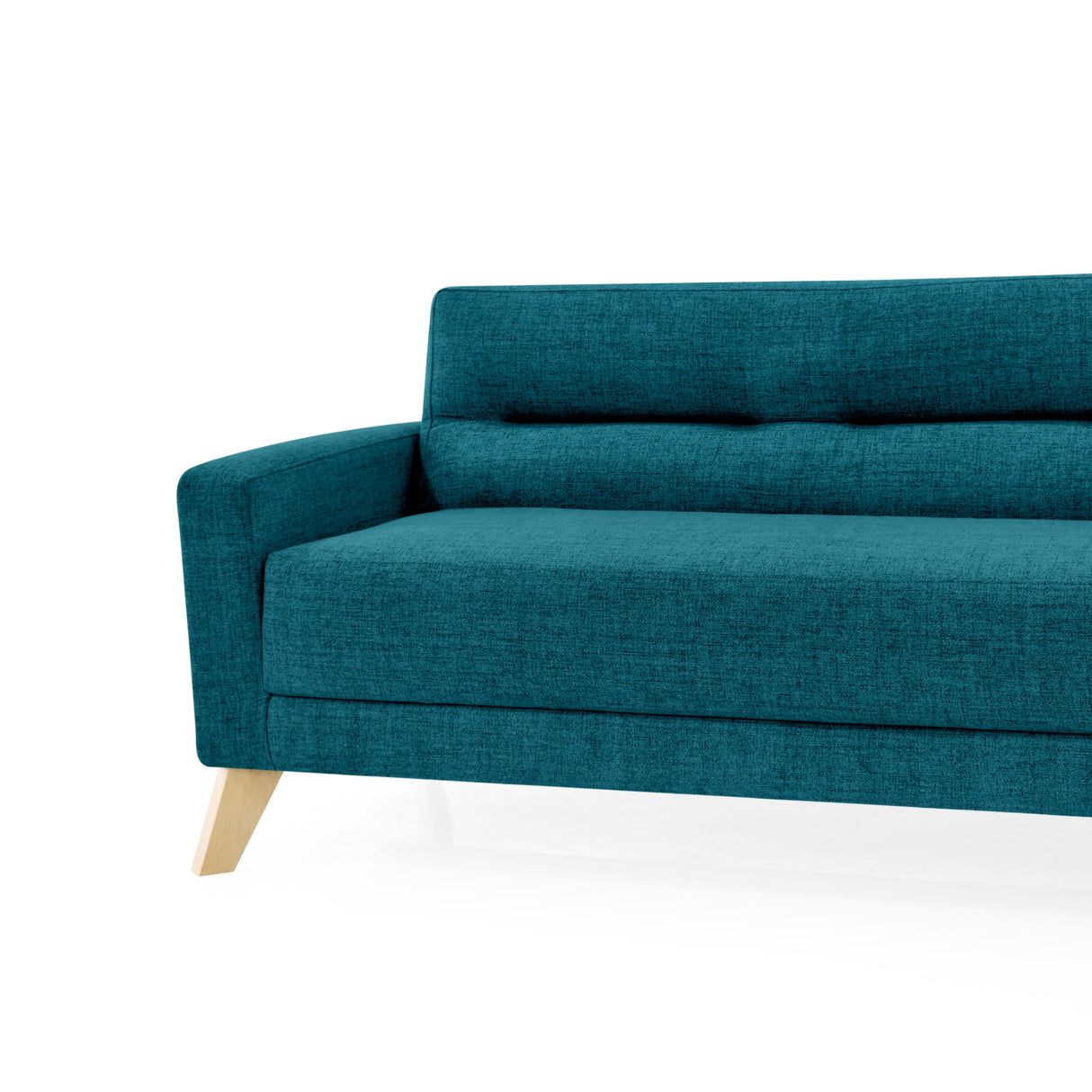 Sofá Cama Sion Petróleo Eureka y Matiz Natural 206x82cm de Tres Puestos Reclinable con Apoya Brazos
