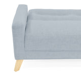 Sofá Cama Sion Plata Eureka y Matiz Natural 206x82cm de Tres Puestos Reclinable con Apoya Brazos