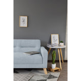 Sofá Cama Sion Plata Eureka y Matiz Natural 206x82cm de Tres Puestos Reclinable con Apoya Brazos
