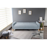 Sofá Cama Sion Plata Eureka y Matiz Natural 206x82cm de Tres Puestos Reclinable con Apoya Brazos
