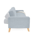 Sofá Cama Sion Plata Eureka y Matiz Natural 206x82cm de Tres Puestos Reclinable con Apoya Brazos