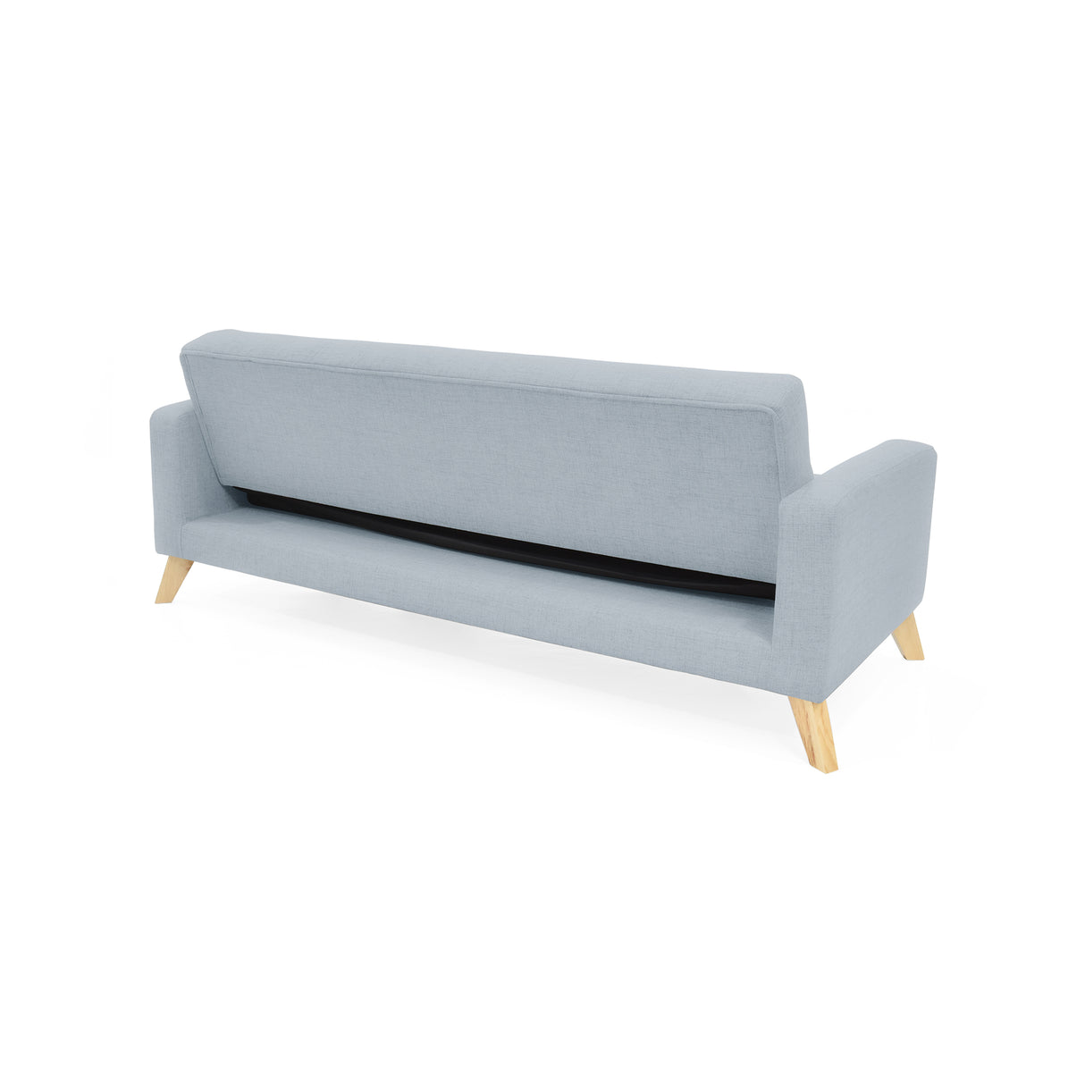 Sofá Cama Sion Plata Eureka y Matiz Natural 206x82cm de Tres Puestos Reclinable con Apoya Brazos
