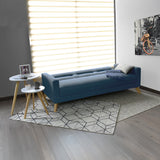 Sofá Cama Sion Plomo Eureka y Matiz Natural 206x82cm de Tres Puestos Reclinable con Apoya Brazos