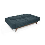 Sofá Cama Suiza Índigo Dorsey y Matiz Caoba 200x81cm de Tres Puestos Reclinable con Apoya Brazos