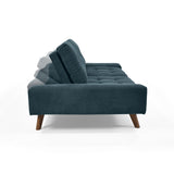 Sofá Cama Suiza Índigo Dorsey y Matiz Caoba 200x81cm de Tres Puestos Reclinable con Apoya Brazos