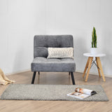 Poltrona Togo Gris Sky y Metálico Negro 75x79cm de Un Puesto Reclinable sin Apoya Brazos