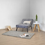 Poltrona Togo Gris Sky y Metálico Negro 75x79cm de Un Puesto Reclinable sin Apoya Brazos