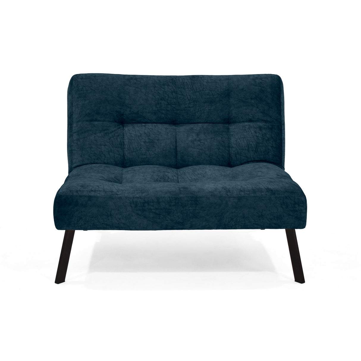 Sofá Togo Azul Sky y Metálico Negro 104x79cm de Dos Puestos Reclinable sin Apoya Brazos