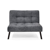 Sofá Togo Gris Sky y Metálico Negro 104x79cm de Dos Puestos Reclinable sin Apoya Brazos