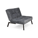 Sofá Togo Gris Sky y Metálico Negro 104x79cm de Dos Puestos Reclinable sin Apoya Brazos