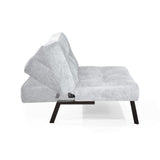 Sofá Togo Plata Sky y Metálico Negro 104x79cm de Dos Puestos Reclinable sin Apoya Brazos