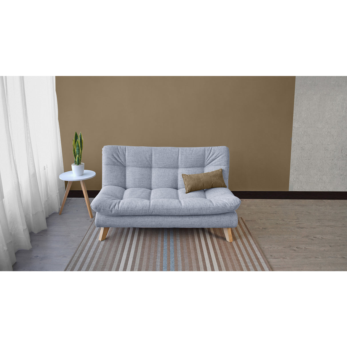 Sofá Toulouse Acero Dicosta y Matiz Natural 140x80cm de Dos Puestos sin Apoya Brazos
