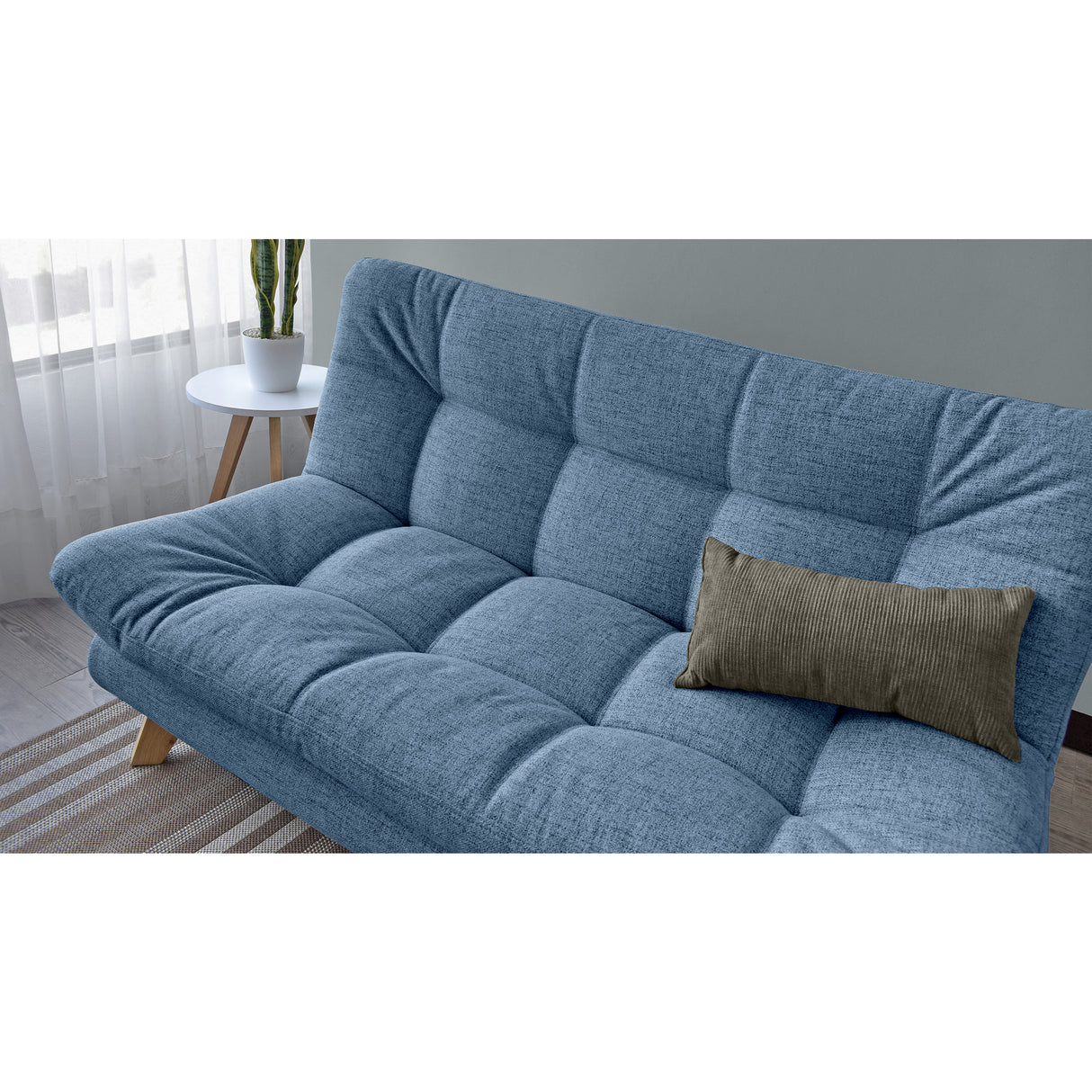 Sofá Toulouse Índigo Dicosta y Matiz Natural 140x80cm de Dos Puestos sin Apoya Brazos