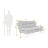 Sofá Toulouse Plomo Eureka y Matiz Natural 140x80cm de Dos Puestos sin Apoya Brazos