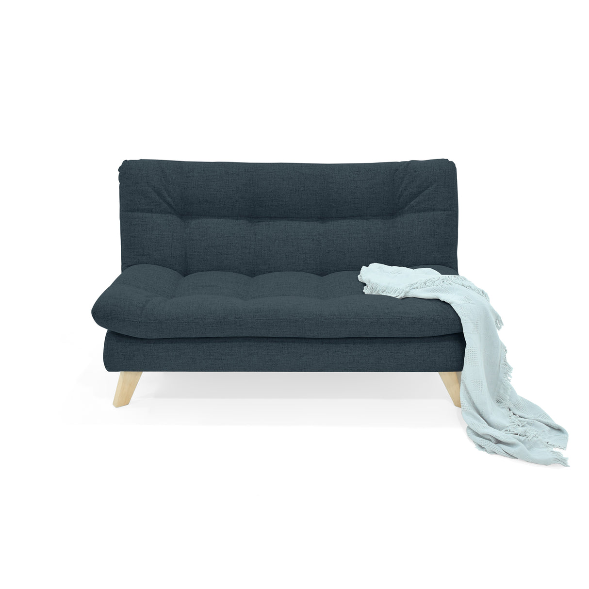 Sofá Toulouse Plomo Eureka y Matiz Natural 140x80cm de Dos Puestos sin Apoya Brazos