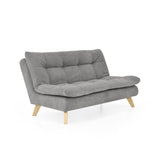 Sofá Toulouse Plata Dorsey y Matiz Natural 140x80cm de Dos Puestos sin Apoya Brazos