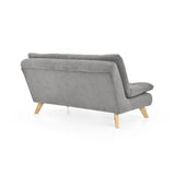 Sofá Toulouse Plata Dorsey y Matiz Natural 140x80cm de Dos Puestos sin Apoya Brazos