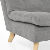 Sofá Toulouse Plata Dorsey y Matiz Natural 140x80cm de Dos Puestos sin Apoya Brazos