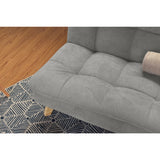 Sofá Toulouse Plata Dorsey y Matiz Natural 140x80cm de Dos Puestos sin Apoya Brazos