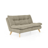 Sofá Toulouse Taupe Dorsey y Matiz Natural 140x80cm de Dos Puestos sin Apoya Brazos
