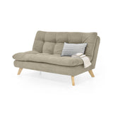Sofá Toulouse Taupe Dorsey y Matiz Natural 140x80cm de Dos Puestos sin Apoya Brazos