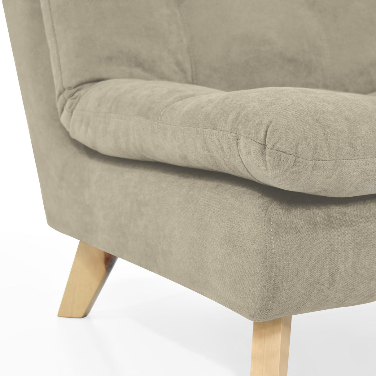 Sofá Toulouse Taupe Dorsey y Matiz Natural 140x80cm de Dos Puestos sin Apoya Brazos