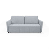 Sofá Cama Uganda Acero Dicosta y Matiz Caramelo 192x87cm de Tres Puestos con Apoya Brazos