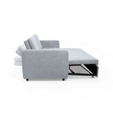 Sofá Cama Uganda Acero Dicosta y Matiz Caramelo 192x87cm de Tres Puestos con Apoya Brazos