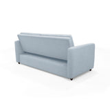 Sofá Cama Uganda Plata Eureka y Matiz Caramelo 192x87cm de Tres Puestos con Apoya Brazos