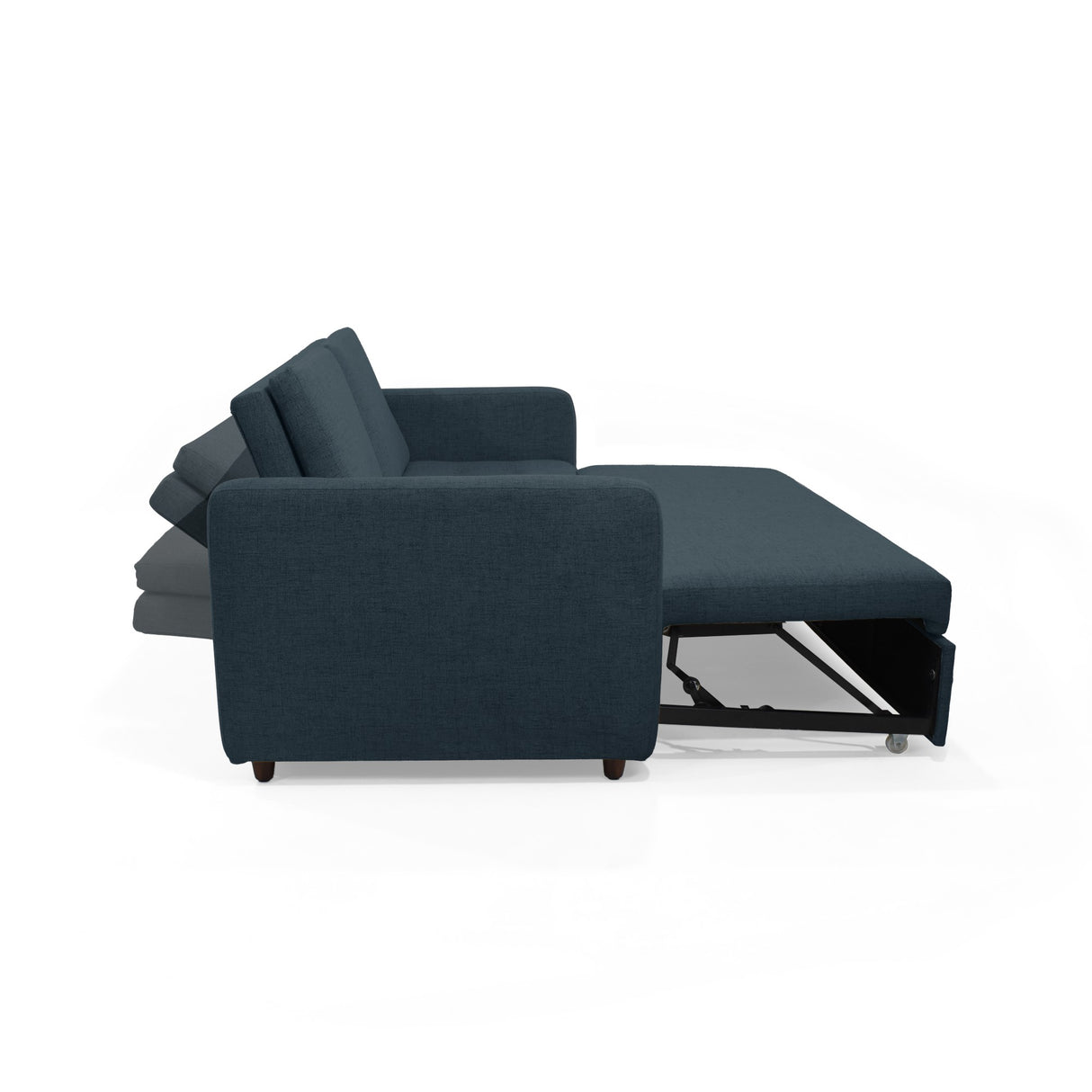 Sofá Cama Uganda Plomo Eureka y Matiz Caramelo 192x87cm de Tres Puestos con Apoya Brazos
