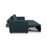 Sofá Cama Uganda Plomo Eureka y Matiz Caramelo 192x87cm de Tres Puestos con Apoya Brazos
