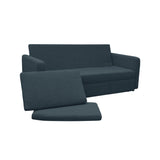 Sofá Cama Uganda Plomo Eureka y Matiz Caramelo 192x87cm de Tres Puestos con Apoya Brazos
