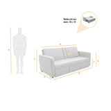 Sofá Cama Uganda Plomo Eureka y Matiz Caramelo 192x87cm de Tres Puestos con Apoya Brazos