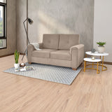 Sofá Zamora Taupe Denver y Matiz Caoba 150x85cm de Dos Puestos con Apoya Brazos