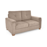 Sofá Zamora Taupe Denver y Matiz Caoba 150x85cm de Dos Puestos con Apoya Brazos