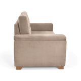Sofá Zamora Taupe Denver y Matiz Caoba 150x85cm de Dos Puestos con Apoya Brazos