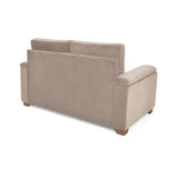 Sofá Zamora Taupe Denver y Matiz Caoba 150x85cm de Dos Puestos con Apoya Brazos