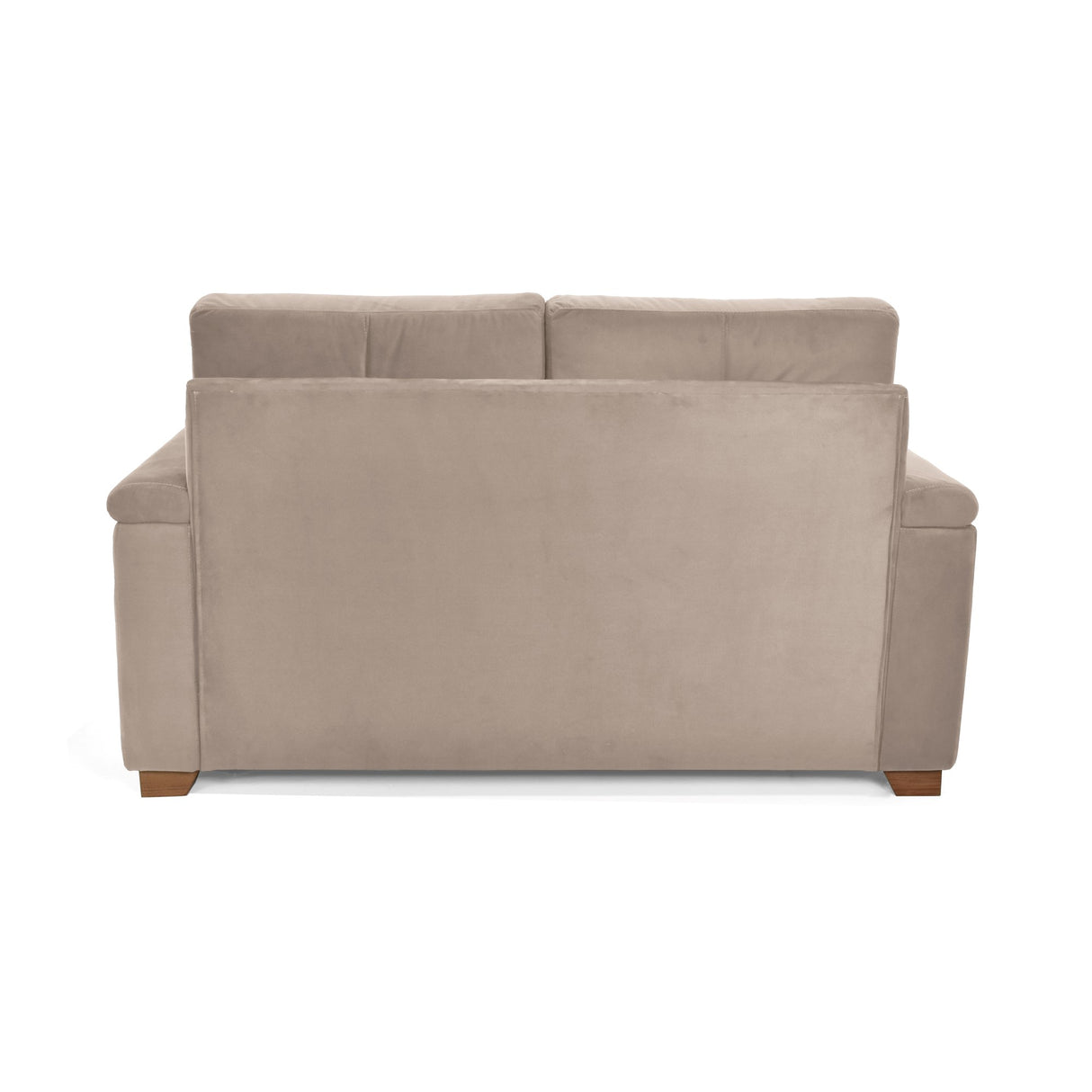 Sofá Zamora Taupe Denver y Matiz Caoba 150x85cm de Dos Puestos con Apoya Brazos