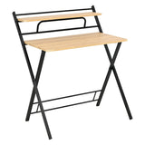 Escritorio Plegable Lía Beige y Negro 83x96cm Moderno