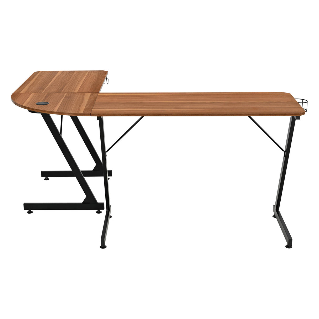 Escritorio en L Gamer Volt Miel y Negro 117x74cm Moderno