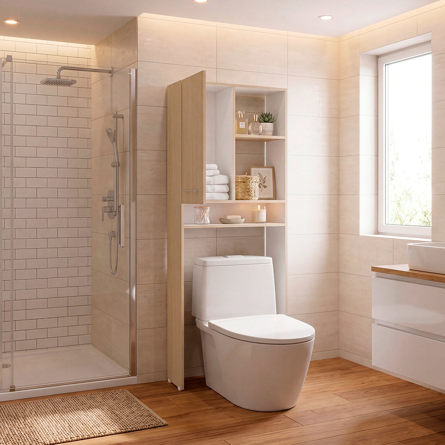 Optimizador de Baño Bath Cartagena 63.1x160.8cm con Dos Entrepaños y con Una Puerta