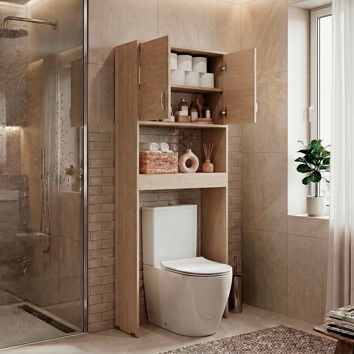 Optimizador de Baño Bath Cartagena 63.1x160cm con Dos Entrepaños